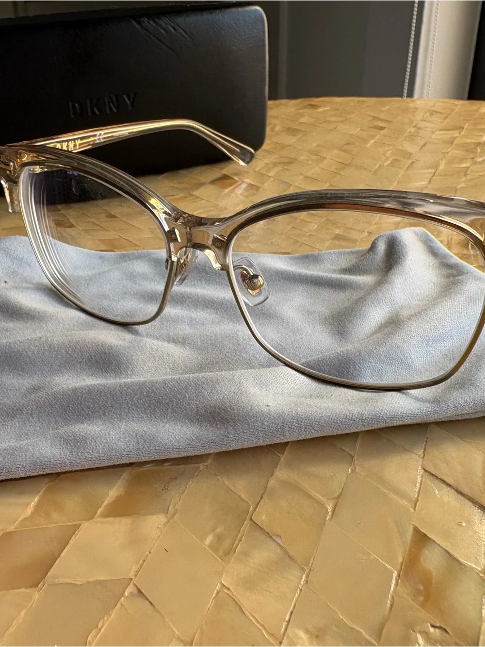 DKNY DY5655 Women's Translucent Nude Cat-Eye Glasses
